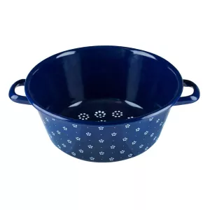 Durszlak emaliowany granatowy w białe kwiatki 26 cm Riess Dirndl