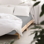 Prześcieradło satyna bawełniana z gumką popiel 024/200x220 - 2