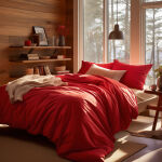 Poszewka satyna bawełna czerwony 029/50x70 - 2