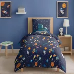 Pościel bawełna 160x200+1p70x80 Kosmos granat - 3