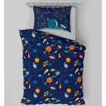 Pościel bawełna 160x200+1p70x80 Kosmos granat - 4