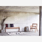 Fotel z drewna tekowego z rattanem cane Madam Stoltz - 6