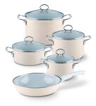 Patelnia ceramiczna z pokrywką Riess Avorio 28 cm seria Premium - 2