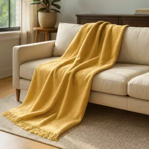 Koc T Bawełniany/BA866/150x200 musztarda