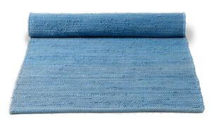 Chodnik niebieski bawełniany 60x90 cm Rug Solid