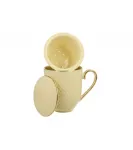 Kubek z zaparzaczem i pokrywką z porcelany DUO ECRU VESPER 420 ml - 2