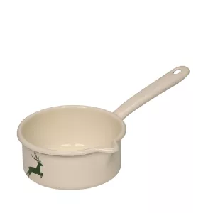 Rondelek emaliowany 0,75l z dzióbkiem biały z jelonkiem Riess