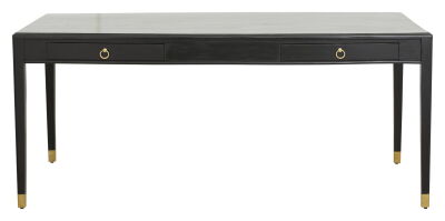 Biurko z 2 szufladami drewniane czarne EMS Nordal