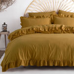 Poszewka bawełniana komplet ECRU OLIVE/2x40x40 STONEWASHED - 2