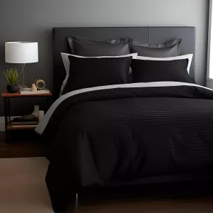 Pościel satyna bawełniana CIZGILI BLACK/160x200 EXCLUSIVE