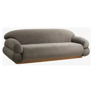 Elegancka Sofa welurowa SOF ciepły szary Nordal