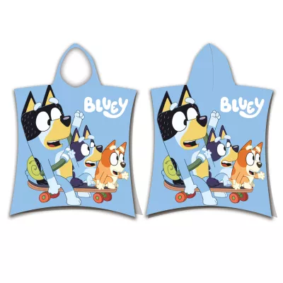 Ręcznik bawełniany ponczo z kapturem 50x115 Bluey
