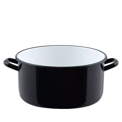 Duży czarny garnek emaliowany 8l GIANT półwysoki Riess