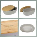 KELA-Chlebak z bambusową pokrywą szary Namur - 3