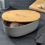 KELA-Chlebak z bambusową pokrywą szary Namur - 4