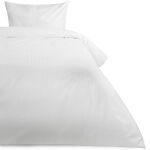 Poszwa hotelowa na zakładkę PASY 4mm biała/220x200 - 2