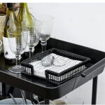 Stolik na kółkach metalowy w kolorze czarnym Nordal - 7