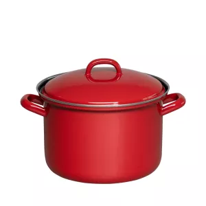 Wysoki garnek emaliowany czerwony 3,5l 20 cm Riess Color Rot