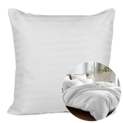 Poszewka satyna bawełna CIZGILI WHITE/40x40.