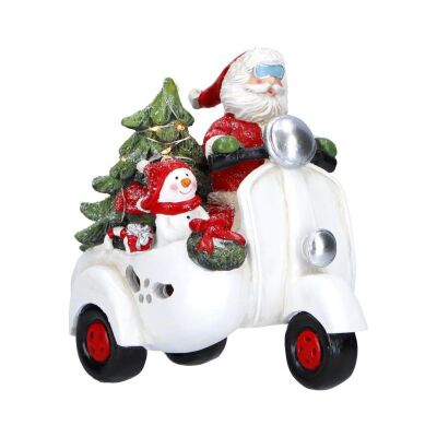 T-Św. Mikołaj na motorze LED 18cm Merry Moments