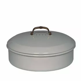 Pojemnik do przechowywania chleba okrągły chlebak biały Riess