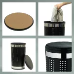 KELA-Kosz na pranie z siedziskiem czarny Sevilla - 2