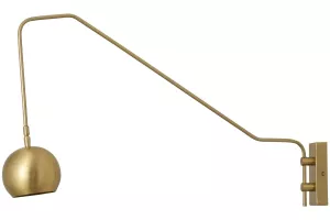 Lampa / Kinkiet metalowy złoty z przedłużeniem 13x51 cm ATHENE Nordal