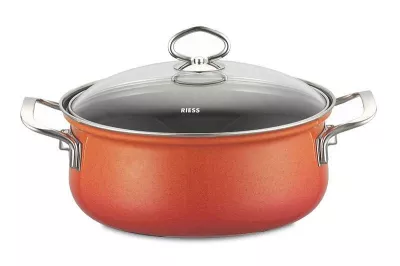 Garnek ceramiczny 2l pomarańczowy Riess Corall