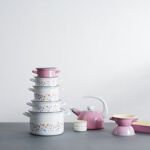 Kubek emaliowany 3/8l biały polna łąka Riess FLORA - 3