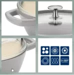 KELA-Naczynie 3,8l z wysoką pokrywką szare Calido - 2