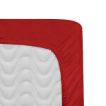 Prześcieradło satyna bawełniana z gumką czerwony 029/160x200 - 3