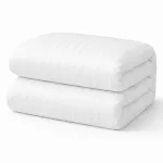 Poszwa hotelowa polibawełna PC-52/48 adamaszek pasy 2cm biała/140x200 - 2