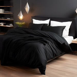 Pościel satyna bawełniana CZARNY 04000966/180x200