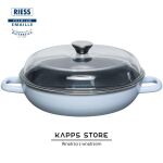 Patelnia do duszenia z pokrywą szklaną 28 cm Riess – emaliowana patelnia na indukcję - 3