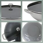 KELA-Wok żeliwny 36cm+pokrywa 4l jasnoszary Calido - 3