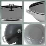 KELA-Wok żeliwny 36cm+pokrywa 4l jasnoszary Calido - 3