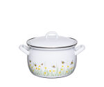 Garnek emaliowany 2,5 l biały w pszczółki Riess BIENE - 2