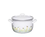 Garnek emaliowany 2,5 l biały w pszczółki Riess BIENE - 2