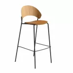 Dosina Bar Stool 75 cm Upholstery Oak Cognac - 4