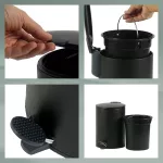 KELA-Kosz stalowy na śmieci 3 l czarny Mats - 5