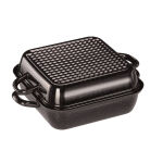 Brytfanna kwadratowa z pokrywką 26x26 cm czarna Riess CLASSIC - 2