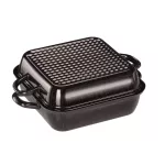 Brytfanna kwadratowa z pokrywką 26x26 cm czarna Riess CLASSIC - 2