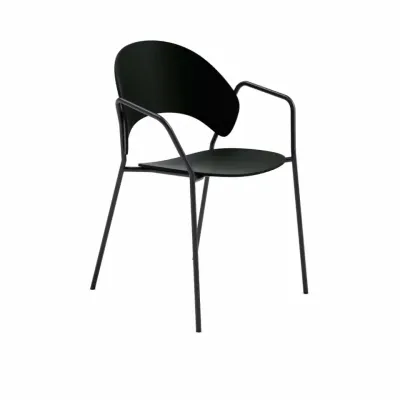 Dosina Dining Chair Armrests Oak Black