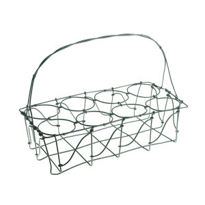 Druciany koszyk na butelki i szklanki