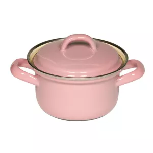 Garnek różowy emaliowany 0,5 l Riess Pastell