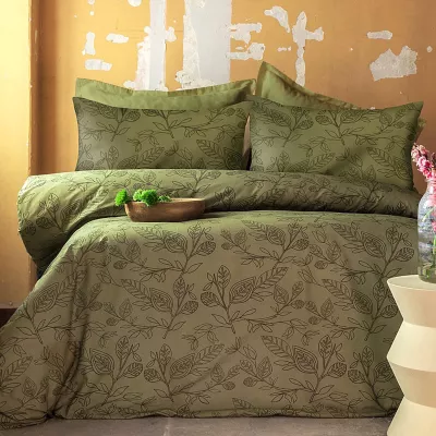 Pościel satyna bawełniana(P) GREEN GREEN/160x200 LUXURY (promocja)