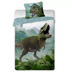 Pościel bawełna 160x200+1p70x90 Tyranozaur zielony