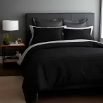 Poszewka satyna bawełna CIZGILI BLACK/70x80. - 2