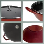 KELA-Wok żeliwny +pokrywa 4 l czerwony Calido - 3