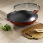 KELA-Wok żeliwny +pokrywa 4 l czerwony Calido - 4
